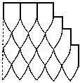 Gotický tvar (dvojité krytí) schéma